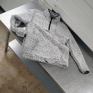 PINK Victoria's Secret Black and White Sherpa Hoodie